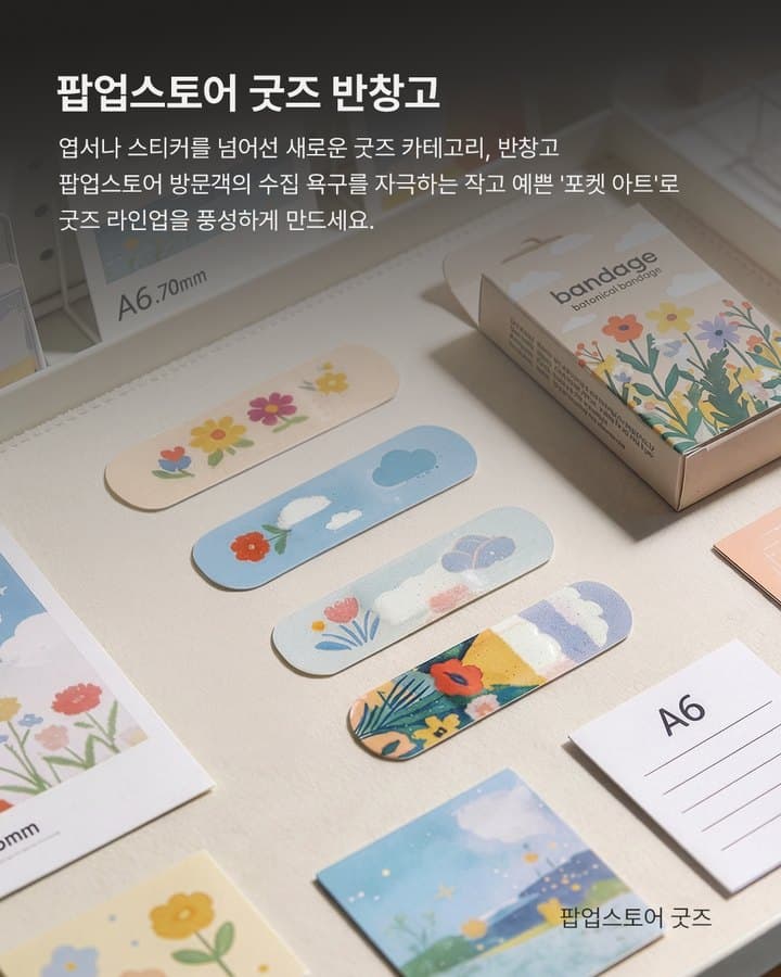 팝업스토어 굿즈 반창고 광고 소재